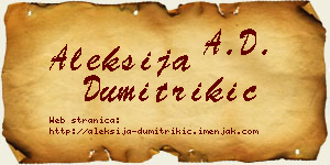 Aleksija Dumitrikić vizit kartica